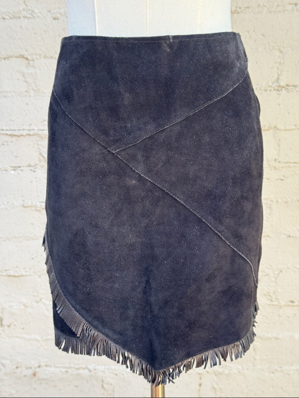 Maje Envela Black Suede Fringe Skirt Size 4 (estimated) - Picture 6 of 16